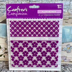 Crafters Companion NWT 6" x 6" Embossing Folder Florabunda Design 1 Piece